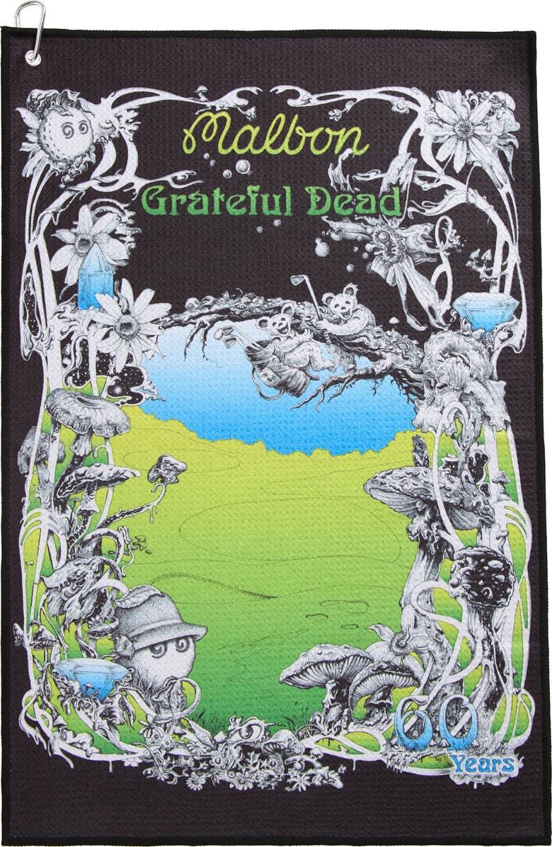 Malbon Golf Grateful Dead Golf Towel, Main, color, Multi