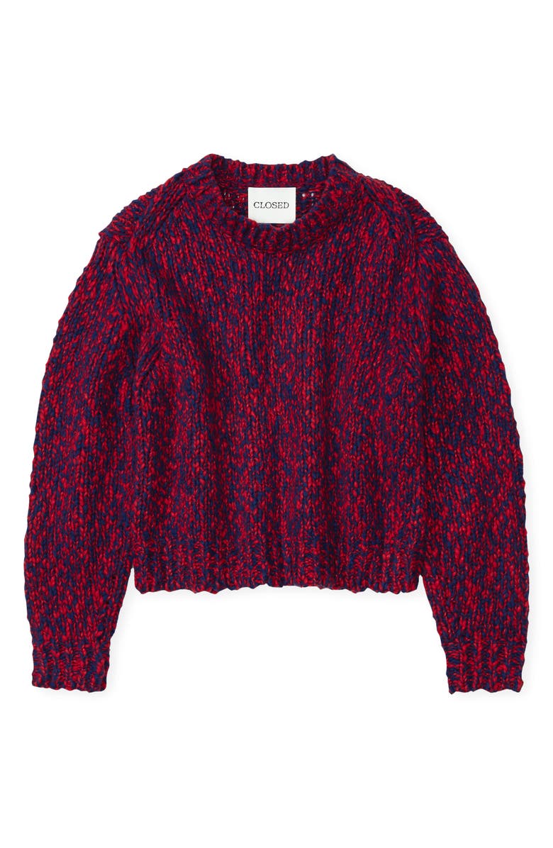 Closed Crop Crewneck Sweater, Alternate, color, Chili Pepper Red