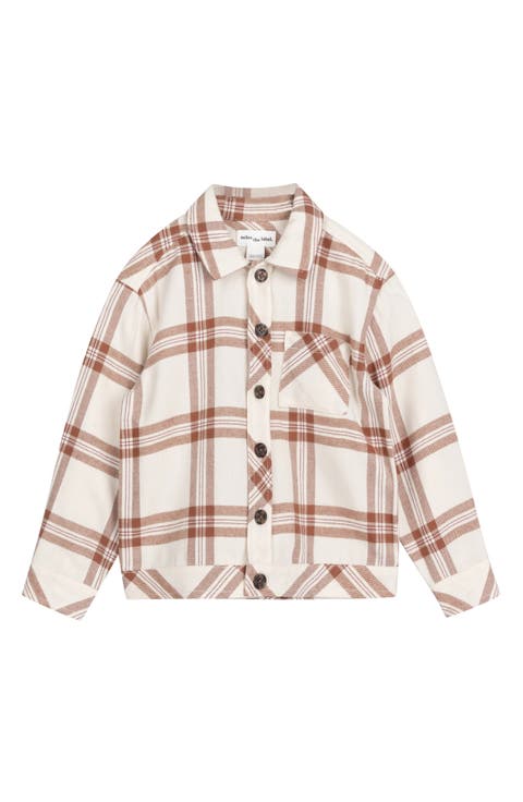 Kids' Plaid Cotton Flannel Button-Up Shirt (Toddler & Little Kid)