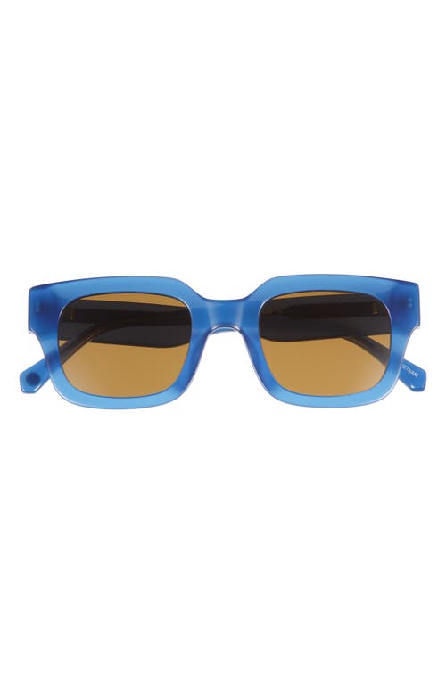 Eyebobs Square Off 47mm Small Polarized Sunglasses In Sapphire Blue/brown