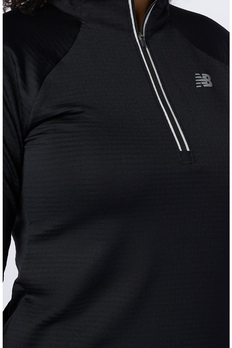 Impact Run Half Zip Heat Grid Pullover, Alternate, color, BLACK