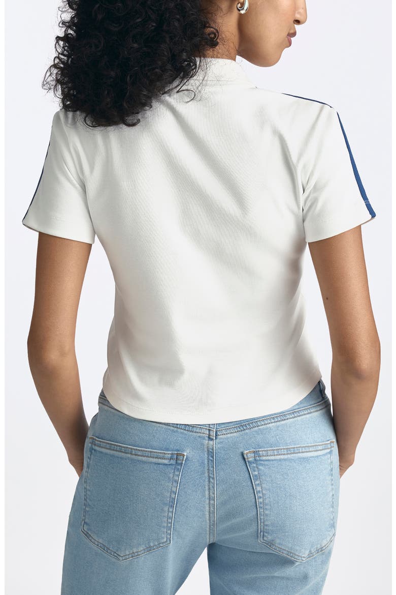 Tipped Johnny Collar Short Sleeve T-Shirt, Alternate, color, WHITE