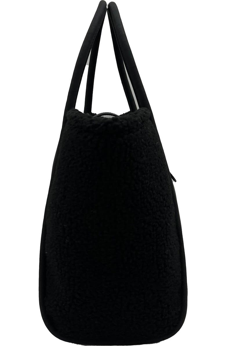 Jelavu Faux Suede & Faux Shearling Tote, Alternate, color, Black