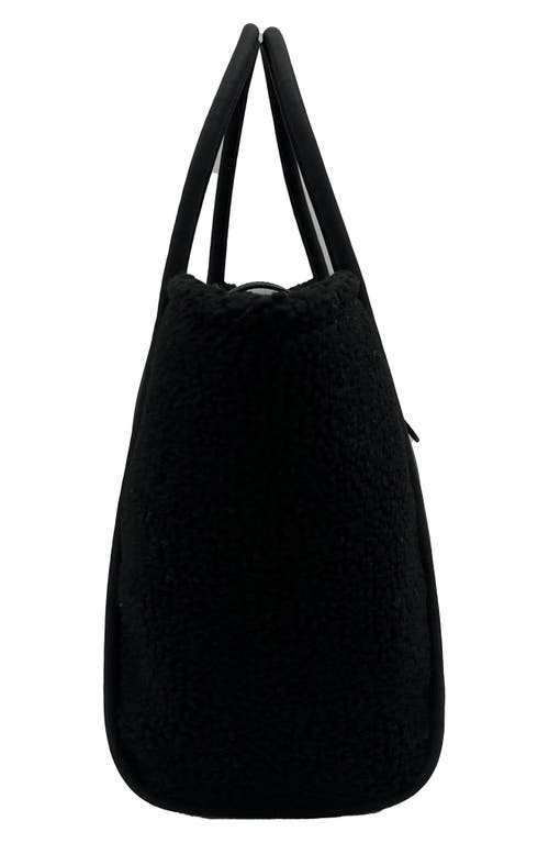 Jelavu Aspen Faux Suede & Faux Shearling Tote In Black