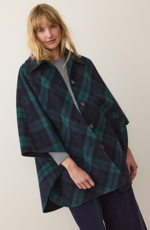 Marine Layer Colette Plaid Cape Coat In Multi