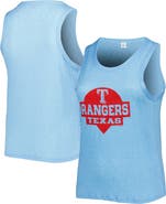 SOFT AS A GRAPE Women's Soft as a Grape Royal Texas Rangers Plus Size High Neck Tri-Blend Tank Top