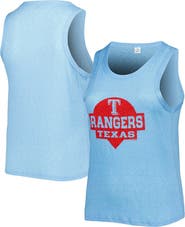 SOFT AS A GRAPE Women's Soft as a Grape Royal Texas Rangers Plus Size High Neck Tri-Blend Tank Top