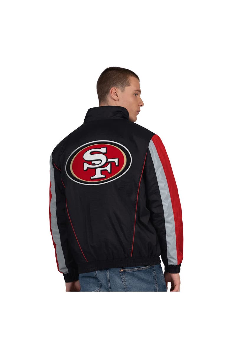 STARTER Men's Starter Black San Francisco 49ers Thursday Night Gridiron Half-Zip Jacket, Alternate, color, Black