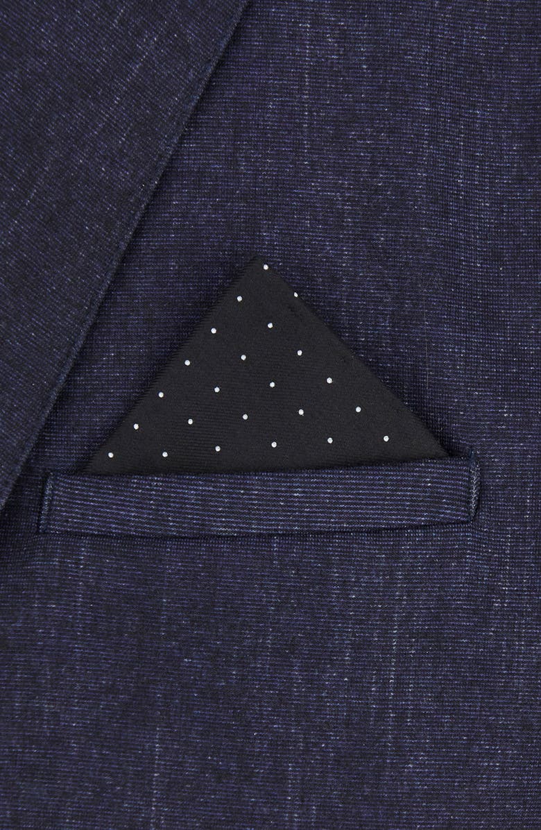 Brooklyn Brigade Men's Dot Cotton Pocket Square, Alternate, color, Black