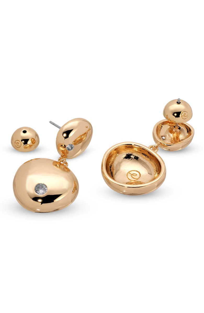 Ettika Polished Pebble Drop Earrings, Alternate, color, Gold