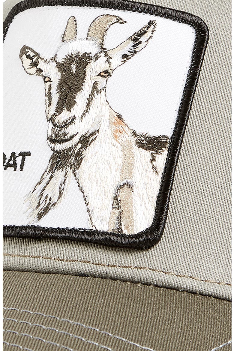 Goat Beard Trucker Hat, Alternate, color, OLIVE
