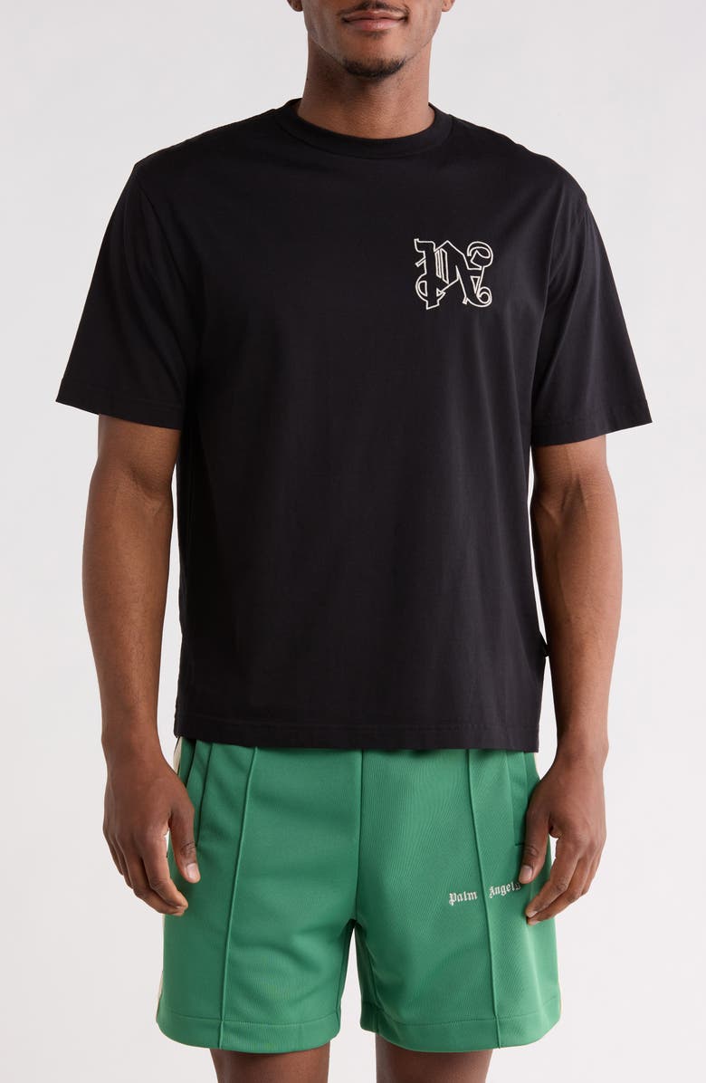 Palm Angels Logo Graphic T-Shirt, Main, color, Black