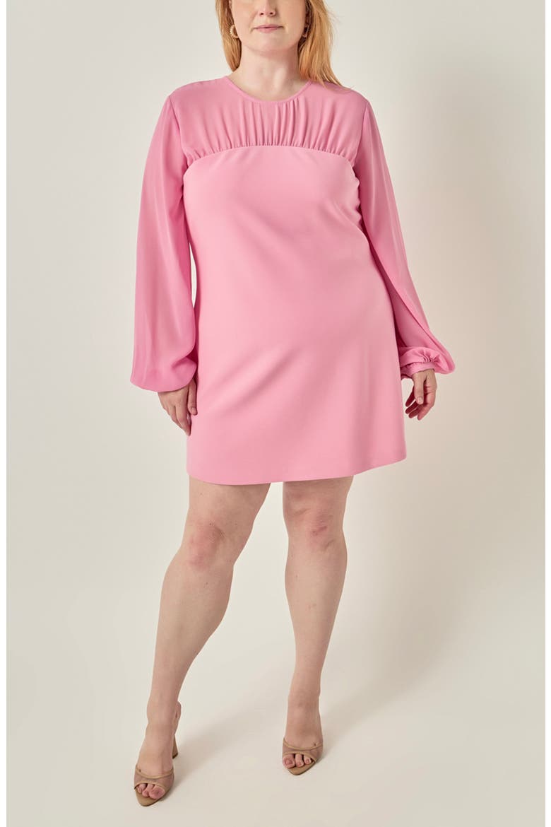 Mixed Media Minidress, Alternate, color, PINK