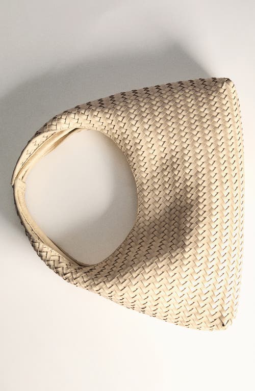 Mango Braided Leather Top Handle Bag