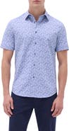 Bugatchi Myron OoohCotton® Short Sleeve Floral Button-Up Shirt