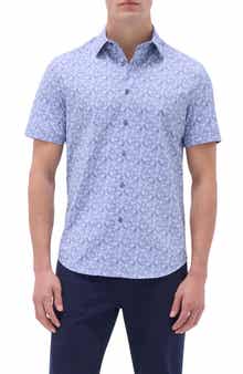 Bugatchi Myron OoohCotton® Short Sleeve Floral Button-Up Shirt