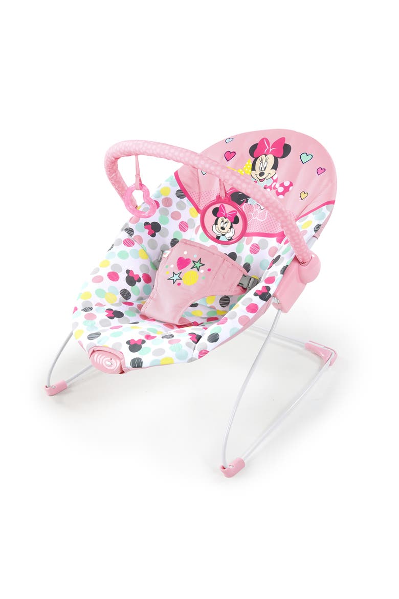 Disney Baby Minnie Mouse Vibrating Baby Bouncer, Main, color, Pink