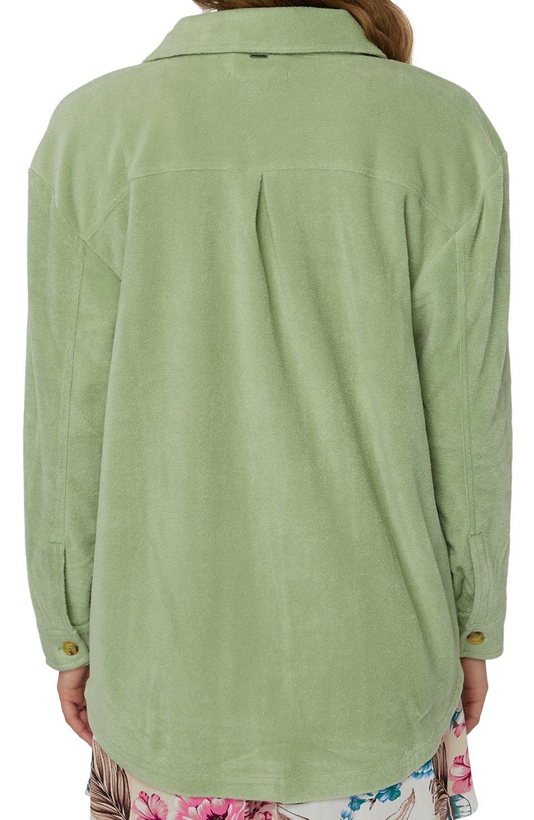 O'Neill Collins Solid Fleece Shirt Jacket, Alternate, color, Basil