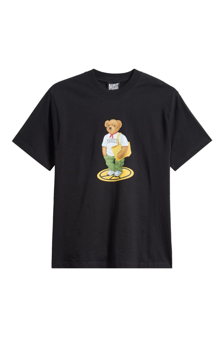 Stand for Peace Bear Graphic T-Shirt, Alternate, color, BLACK