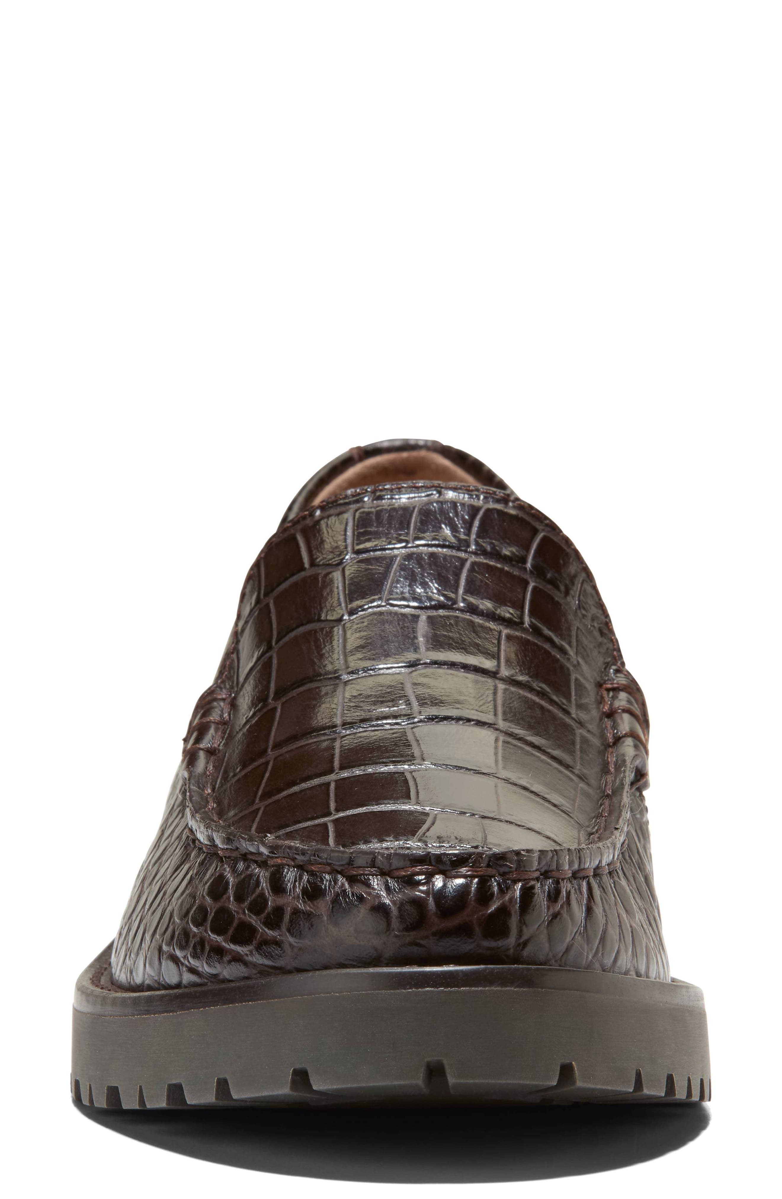 Thelle Croc Embossed Loafer, Alternate, color, CHOCOLATE CROC PRINT LEATHER