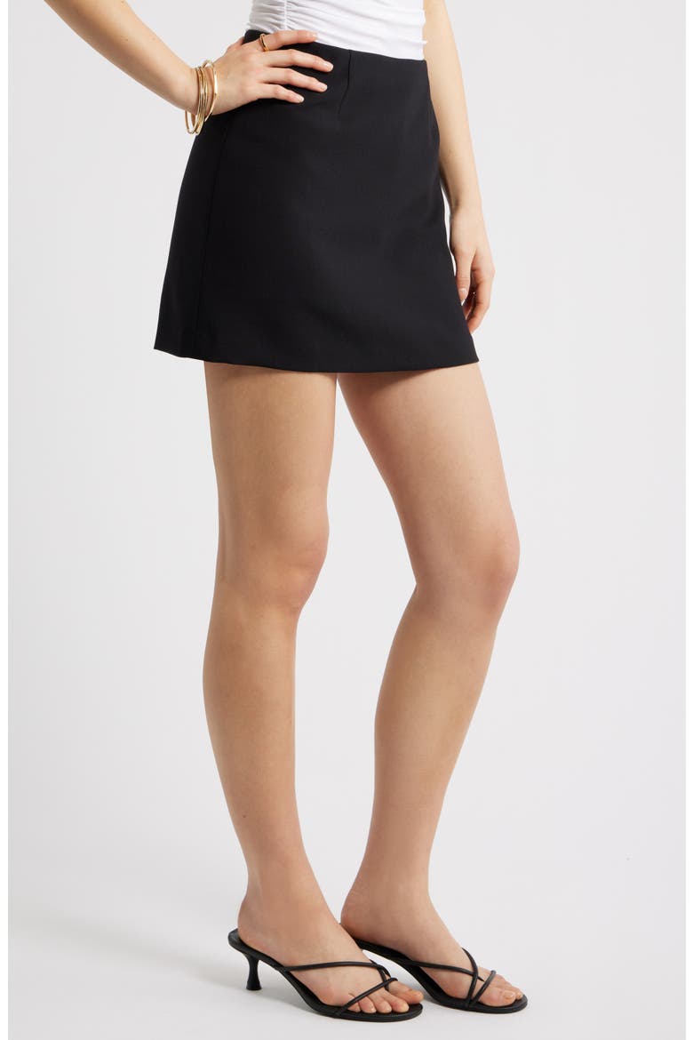 The Icon Midrise Mini Skort, Alternate, color, BLACK