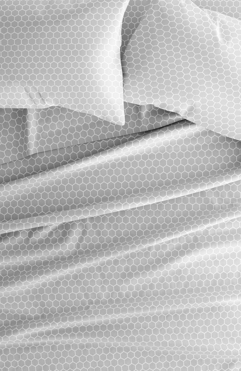 HOMESPUN HOME SPUN Premium Ultra Soft Honeycomb Pattern 4-Piece Bed Sheet Set, Alternate, color, Gray