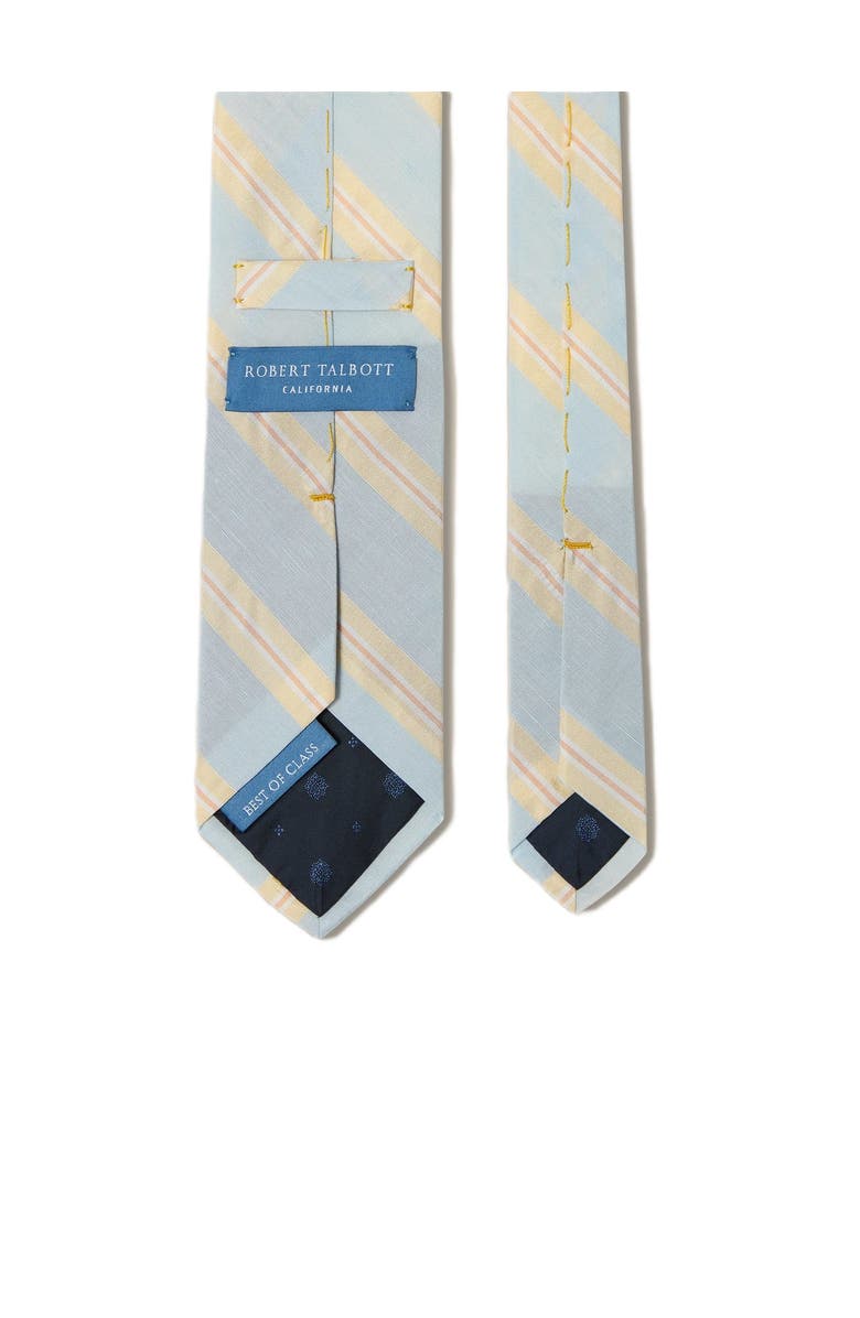 Robert Talbott Robert Silk Linen Stripe Best of Class Necktie, Alternate, color, Light Blue