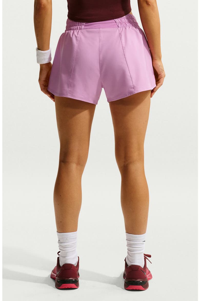 Dri-FIT Mid-Rise 3-Inch Brief-Lined Shorts, Alternate, color, LIGHT MAGENTA/ WHITE