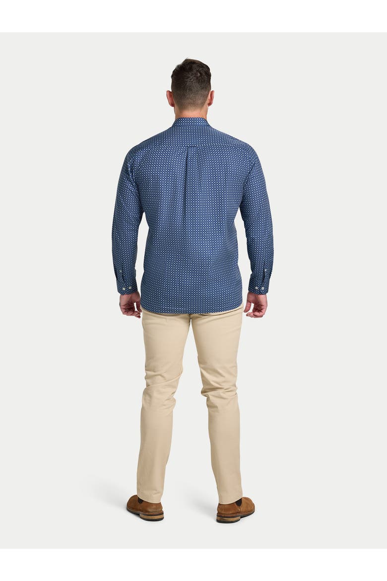 Long Sleeve Dotty Print Cotton Shirt, Alternate, color, Navy