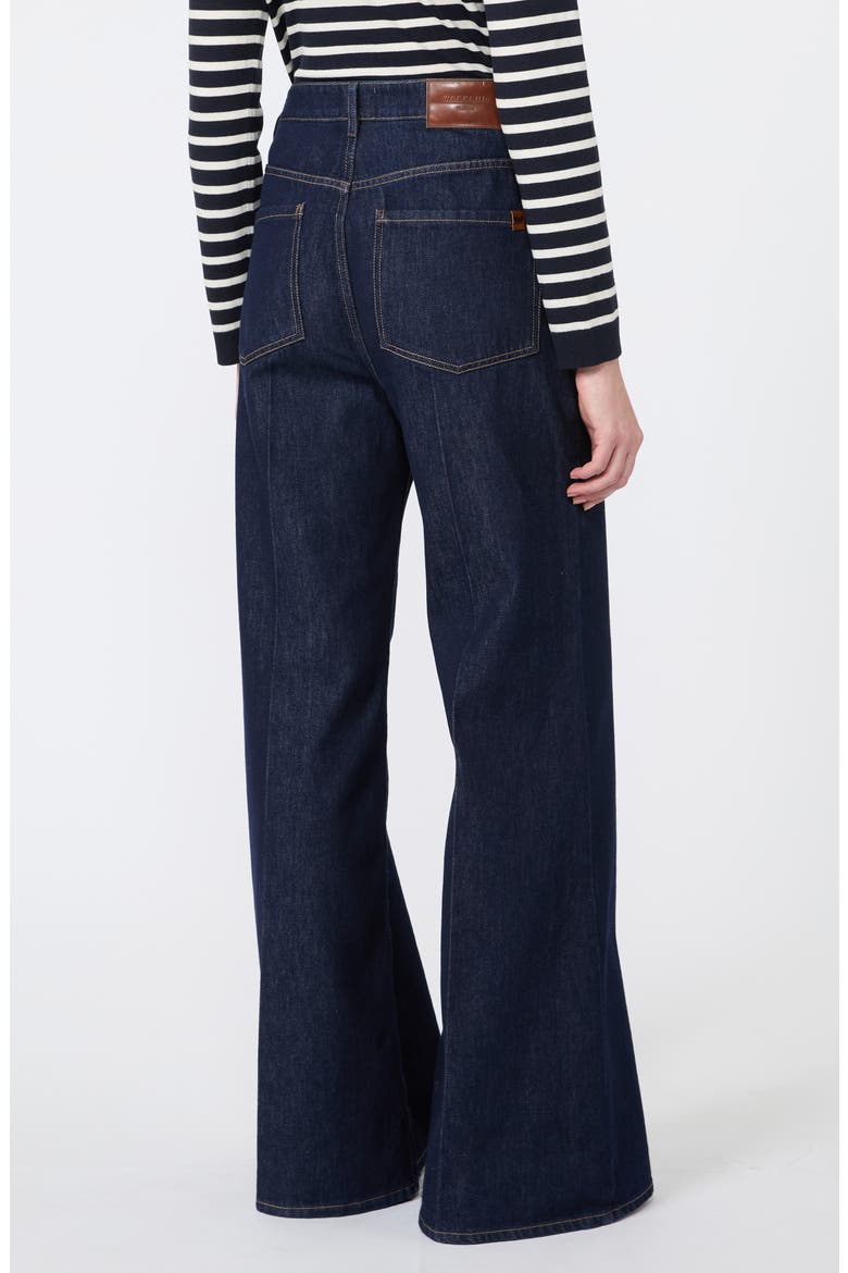 High Waist Flare Leg Jeans, Alternate, color, NAVY