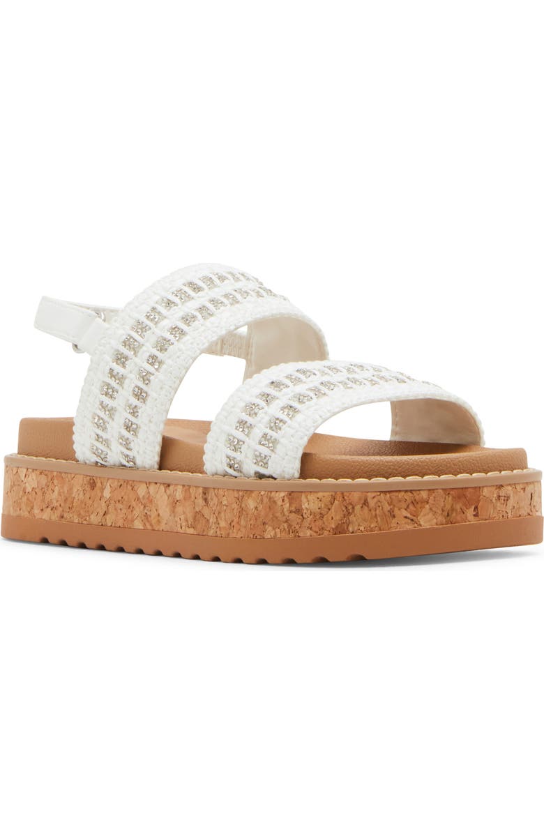 Steve Madden Kids' Jbuggy Slingback Platform Sandal, Main, color, White