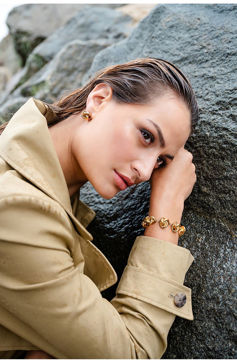 CHRISTINA CARUSO Love Knot Stud Earrings, Alternate, color, 14K Gold