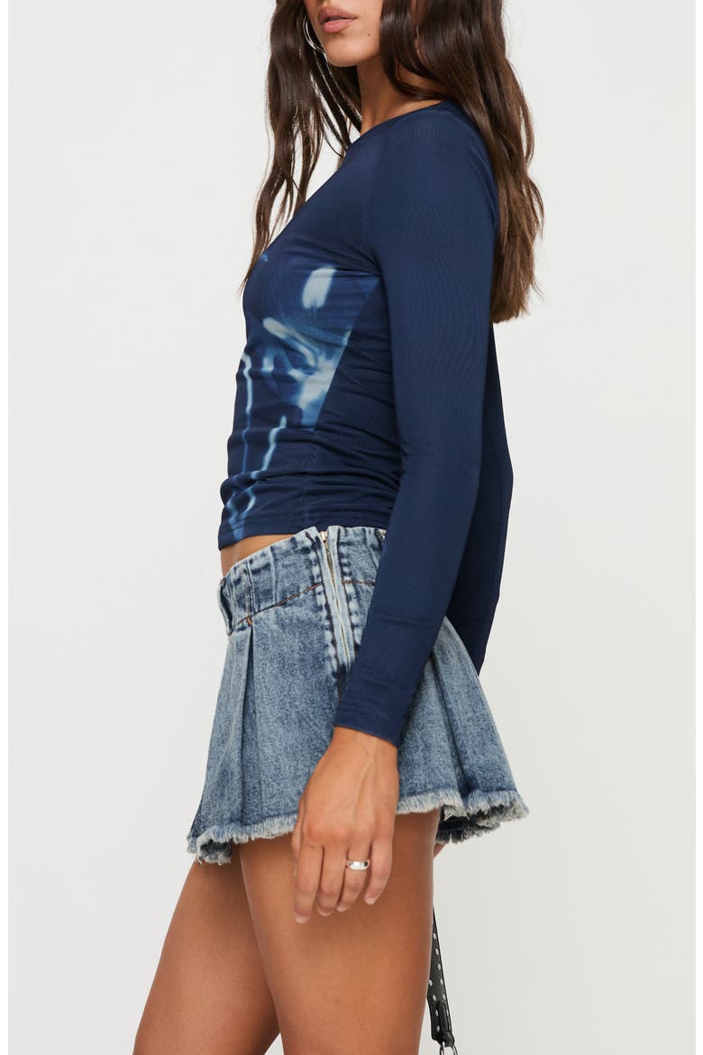 Raldor Floral Graphic Mesh Top, Alternate, color, NAVY