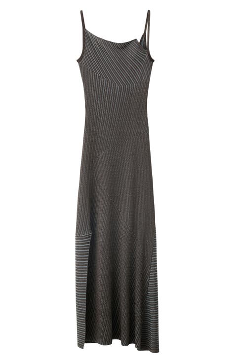 Asymmetrical Striped Knit Dress