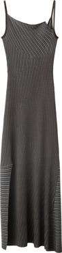 MANGO Asymmetrical Striped Knit Dress