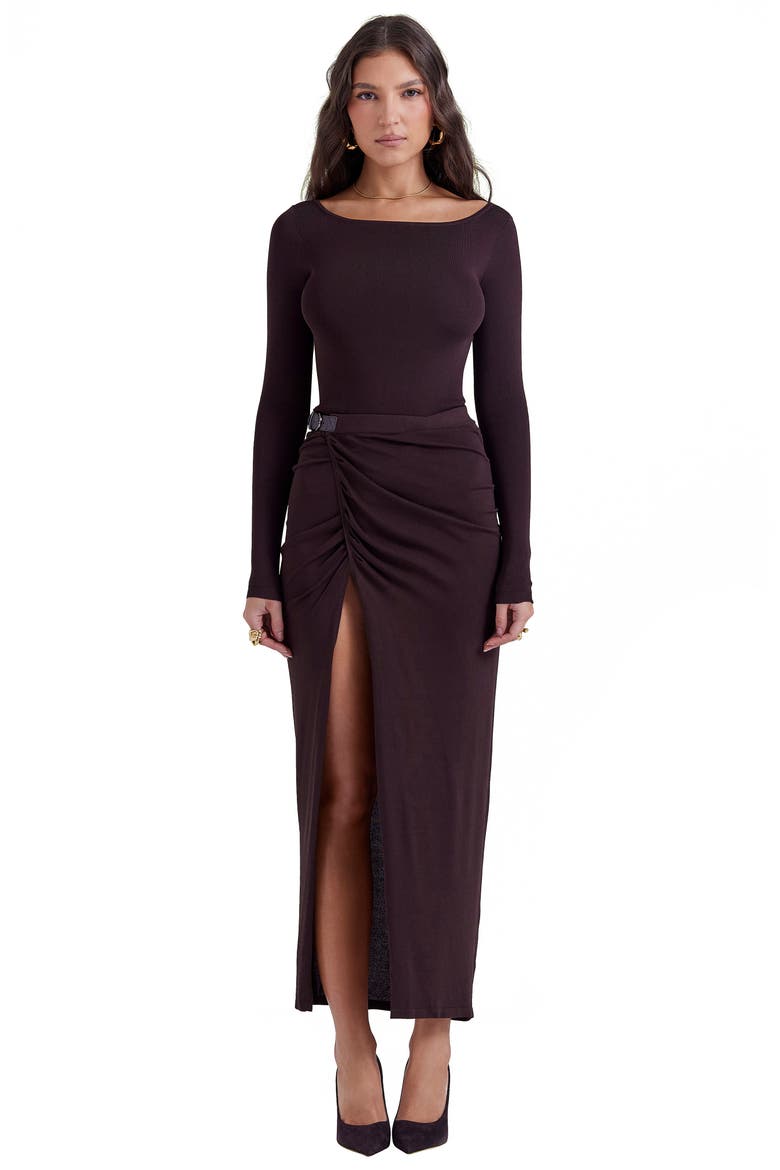 Lilas Knit Skirt, Alternate, color, BROWN