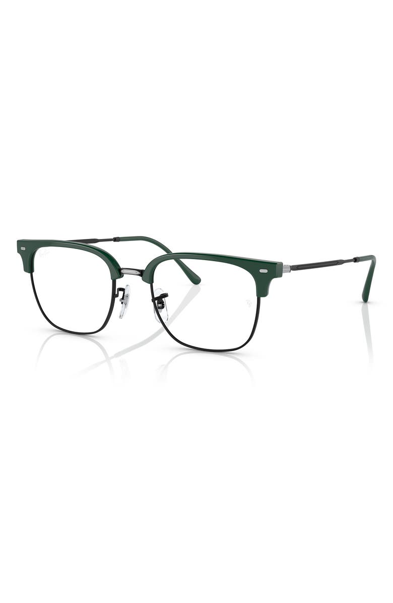 Ray-Ban New Clubmaster 51mm Square Optical Glasses, Alternate, color, Black Green