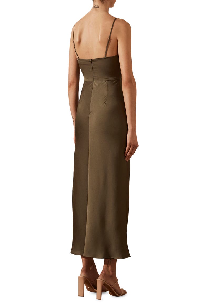 Cutout Twist Front Cocktail Dress, Alternate, color, PINE