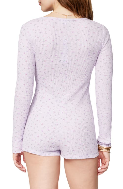 Florence By Mills Micro Thermal Long Sleeve Romper In Soft Millie Lav Garden Floral