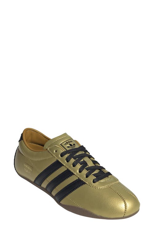 Adidas Originals Tokyo Deconstructed Leather Striped Sneakers In Gold Met/black/bronze