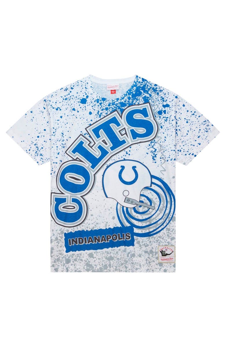 Mitchell & Ness Men's Mitchell & Ness White Indianapolis Colts Team Burst Sublimated T-Shirt, Alternate, color, White