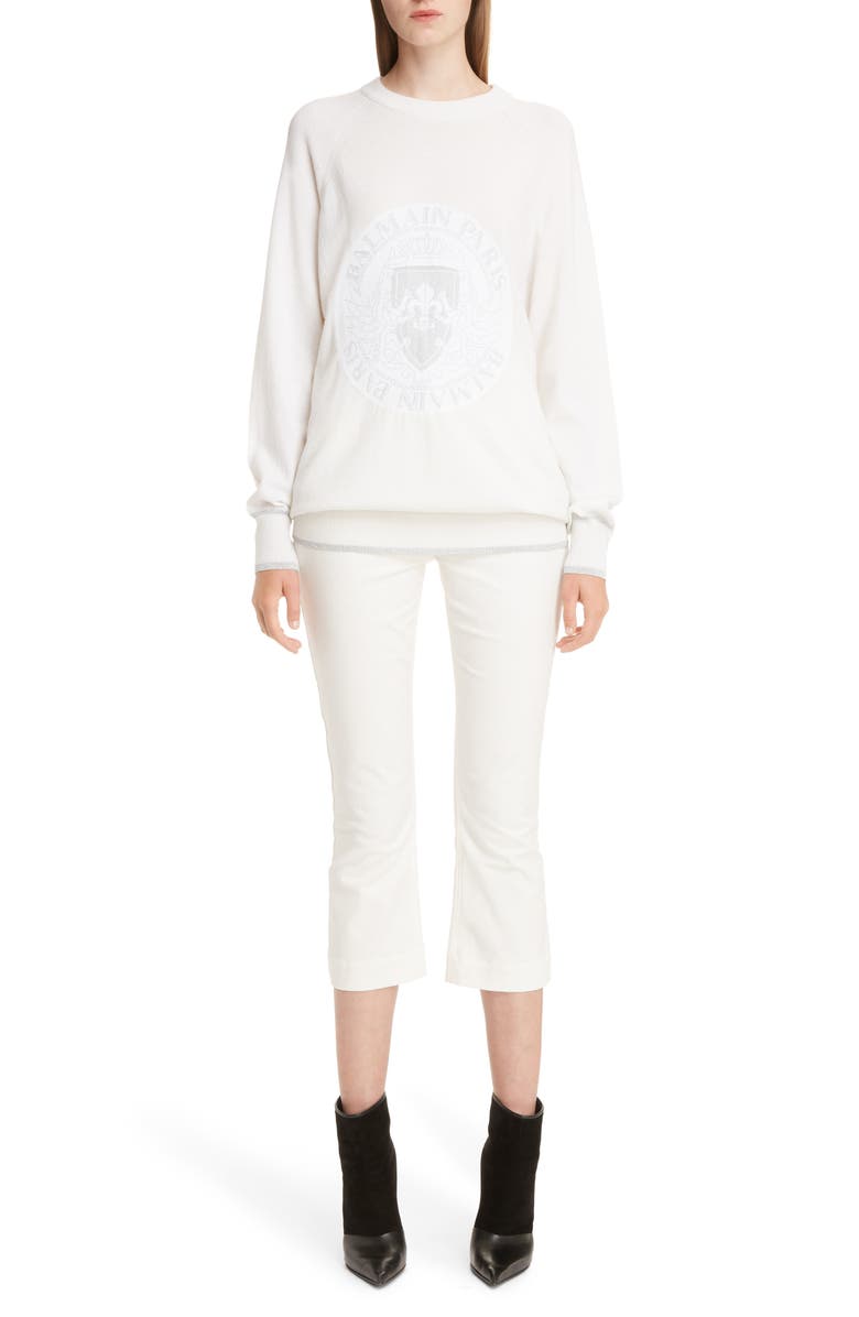 Balmain High Waist Skinny Jeans, Alternate, color, 