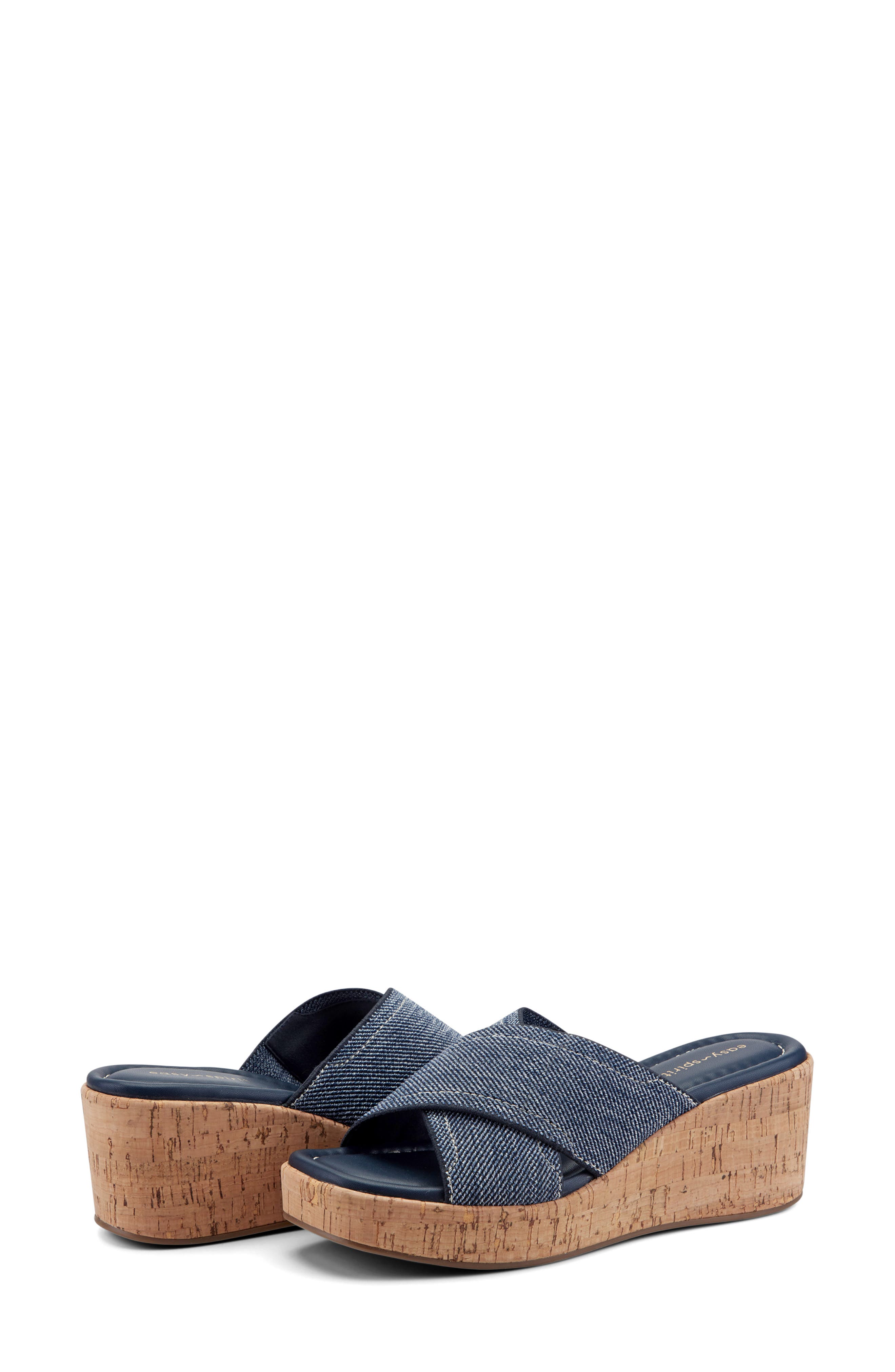 Fawn Wedge Slide Sandal - Wide Width Available, Alternate, color, DBL01