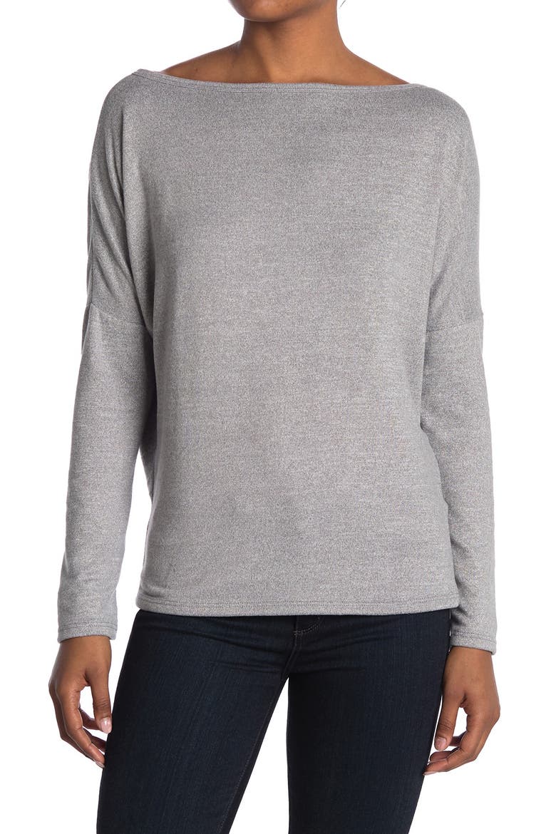 Boatneck Dolman Knit Sweater, Main, color, HEATHER GREY
