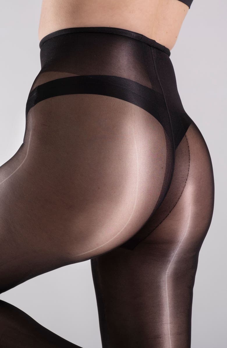 LECHERY<sup>®</sup> Lustrous Silky Shiny 40-Denier Semi-Opaque Tights, Alternate, color, Black