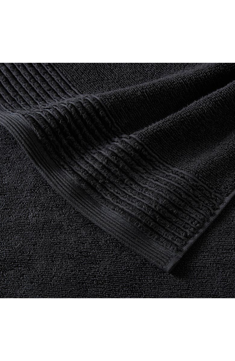 Vera Wang Sculpted Pleat 6-Piece Bath Towel, Hand Towel & Washcloth Set, Alternate, color, Black