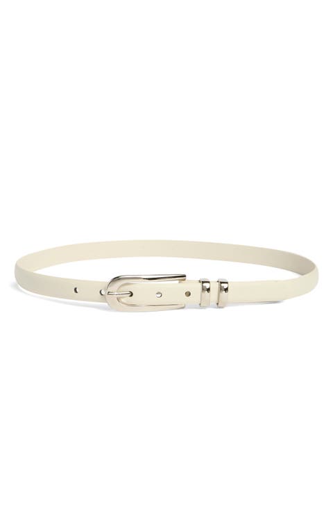 Faux Leather Skinny Belt