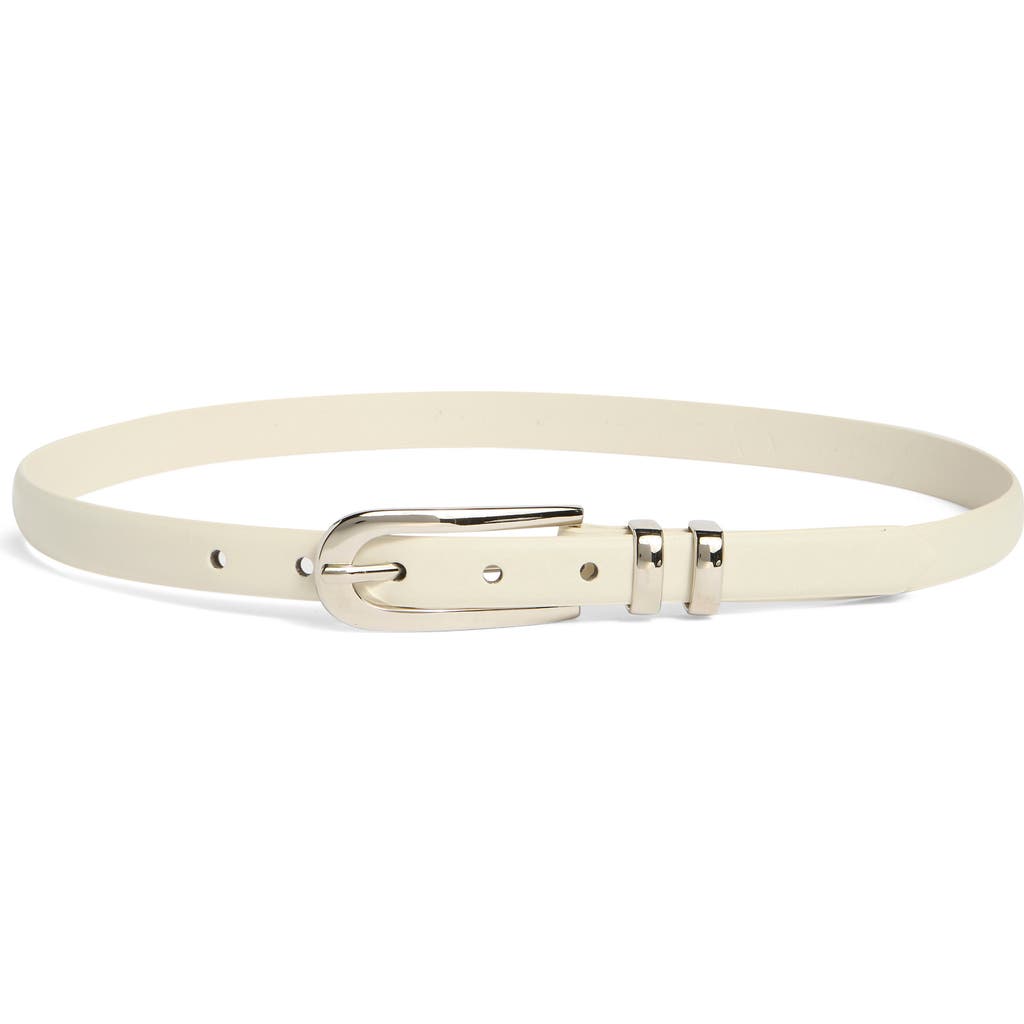 Nordstrom Rack Faux Leather Skinny Belt In White