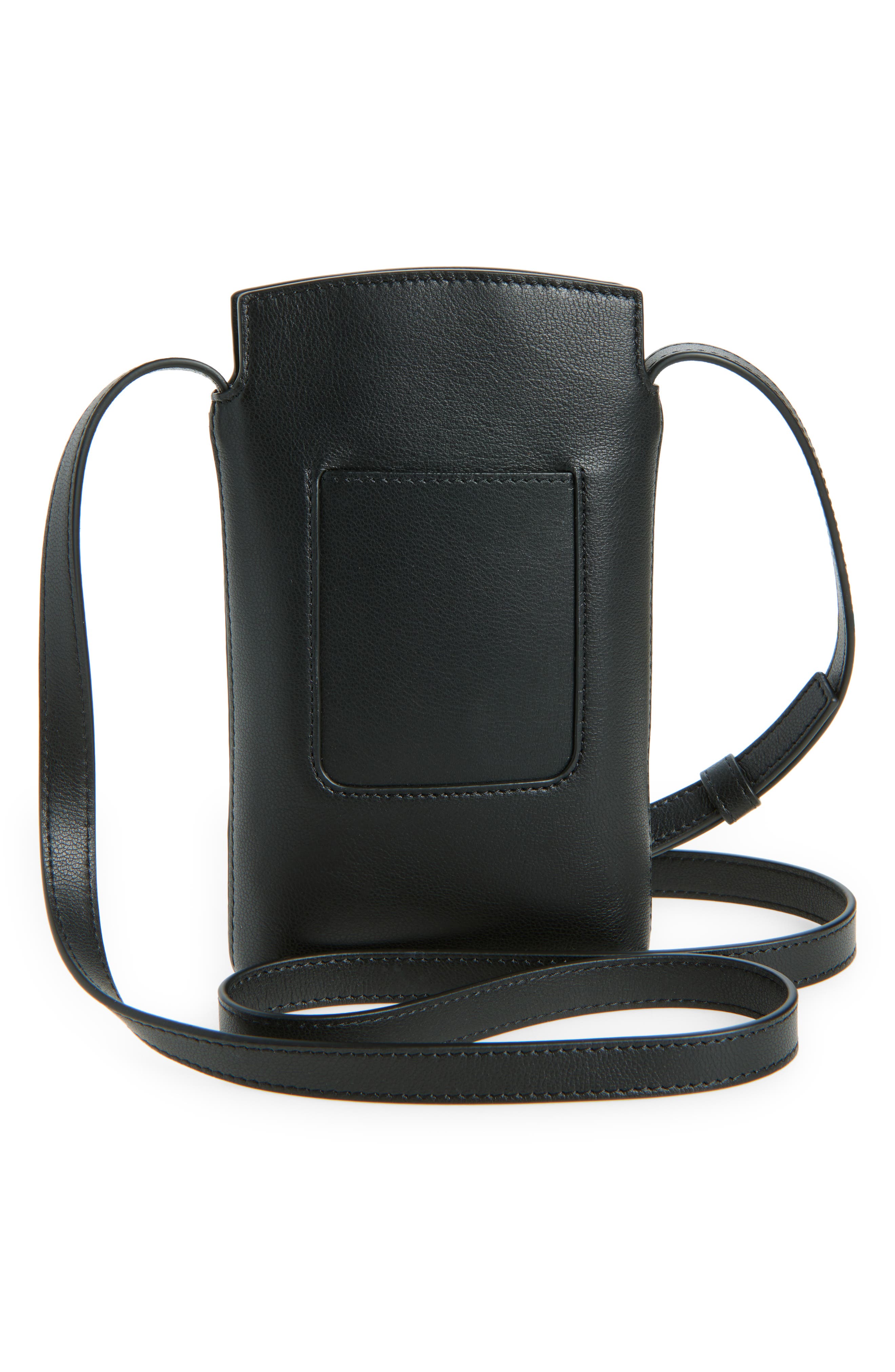 Clovelly Leather Phone Pouch, Alternate, color, BLACK