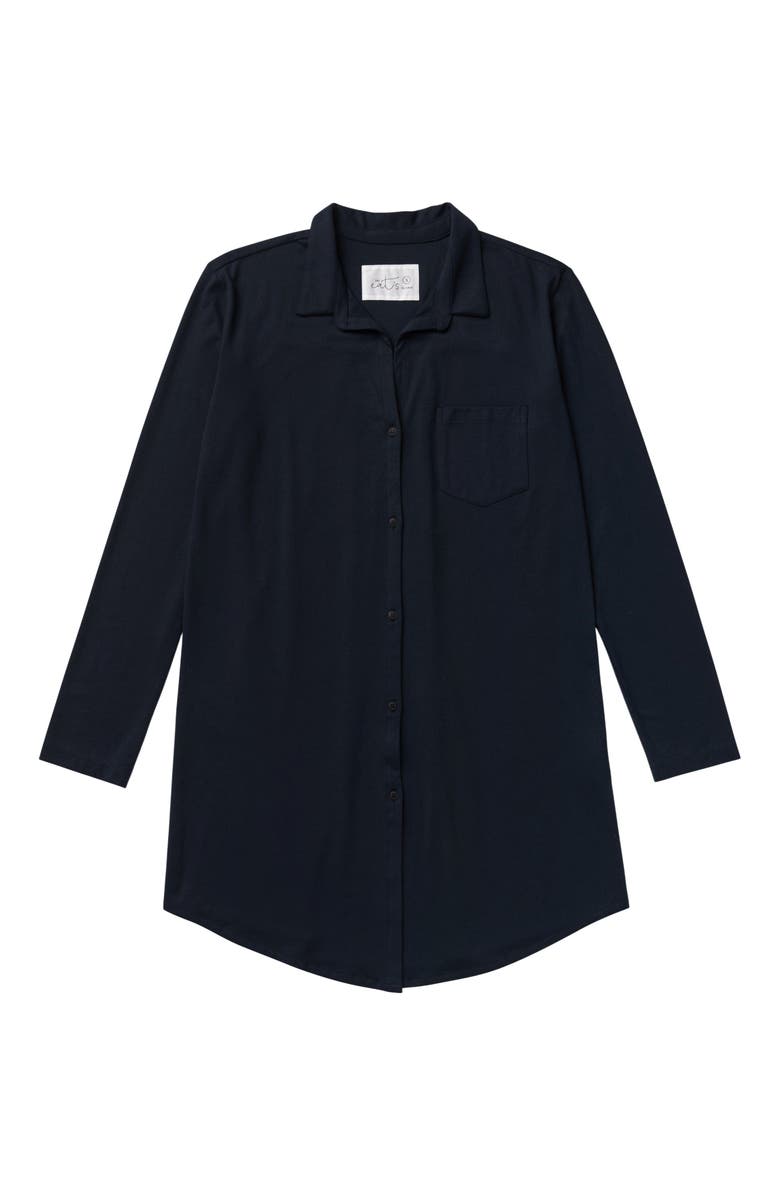 The Cat's Pajamas Pima Knit Night Shirt, Alternate, color, Classic Midnight